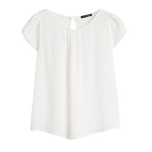 PaperMoon tulip sleeve top in off-white